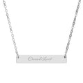 Engravable Horizontal Bar Necklace — Personalized Name Plate Pendant