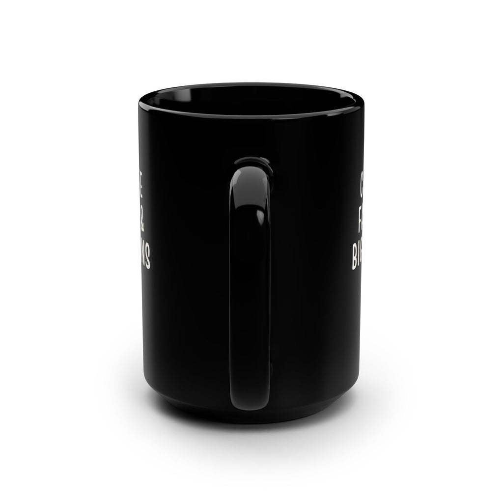 Coffee Faith & Big Plans mug | Black 15oz ceramic