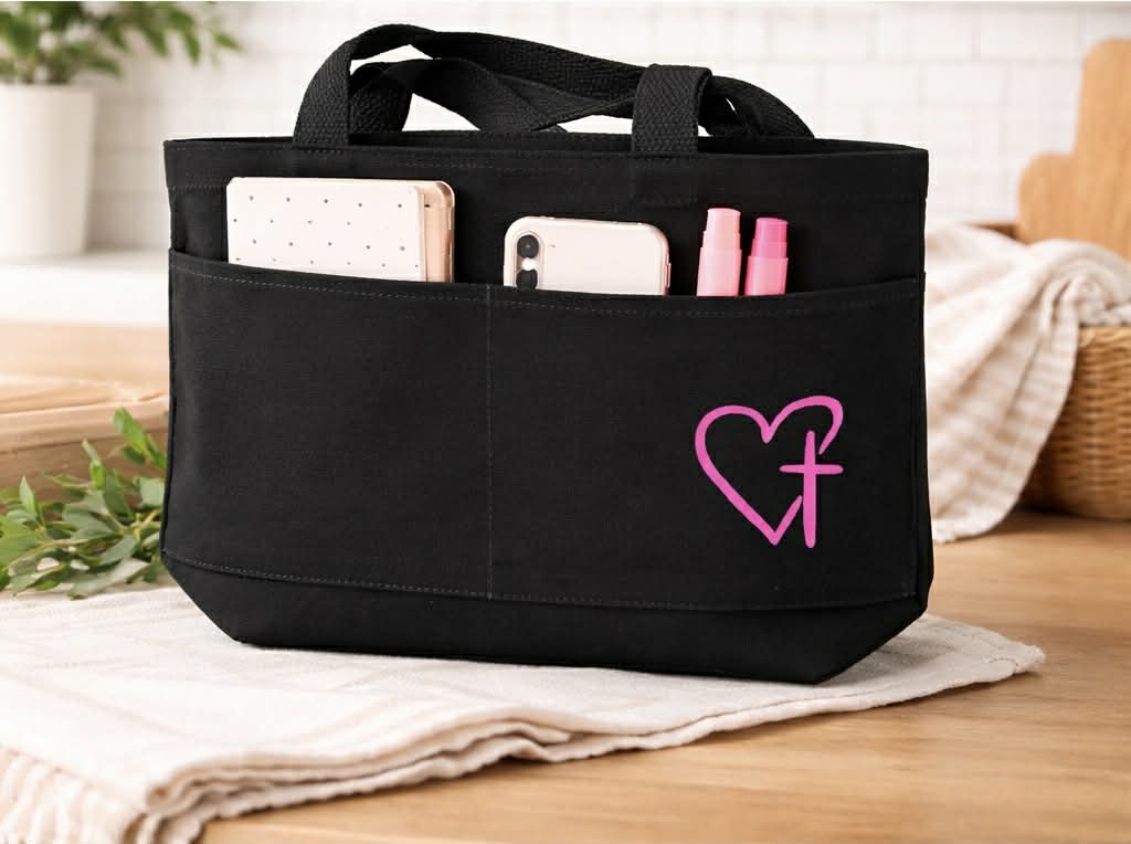 Girl Read Your Bible Black Canvas Tote