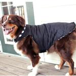 Reversible Fleece Lined Puffer Dog Coat - Pink Plaid