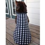 Reversible Fleece Lined Puffer Dog Coat - Pink Plaid