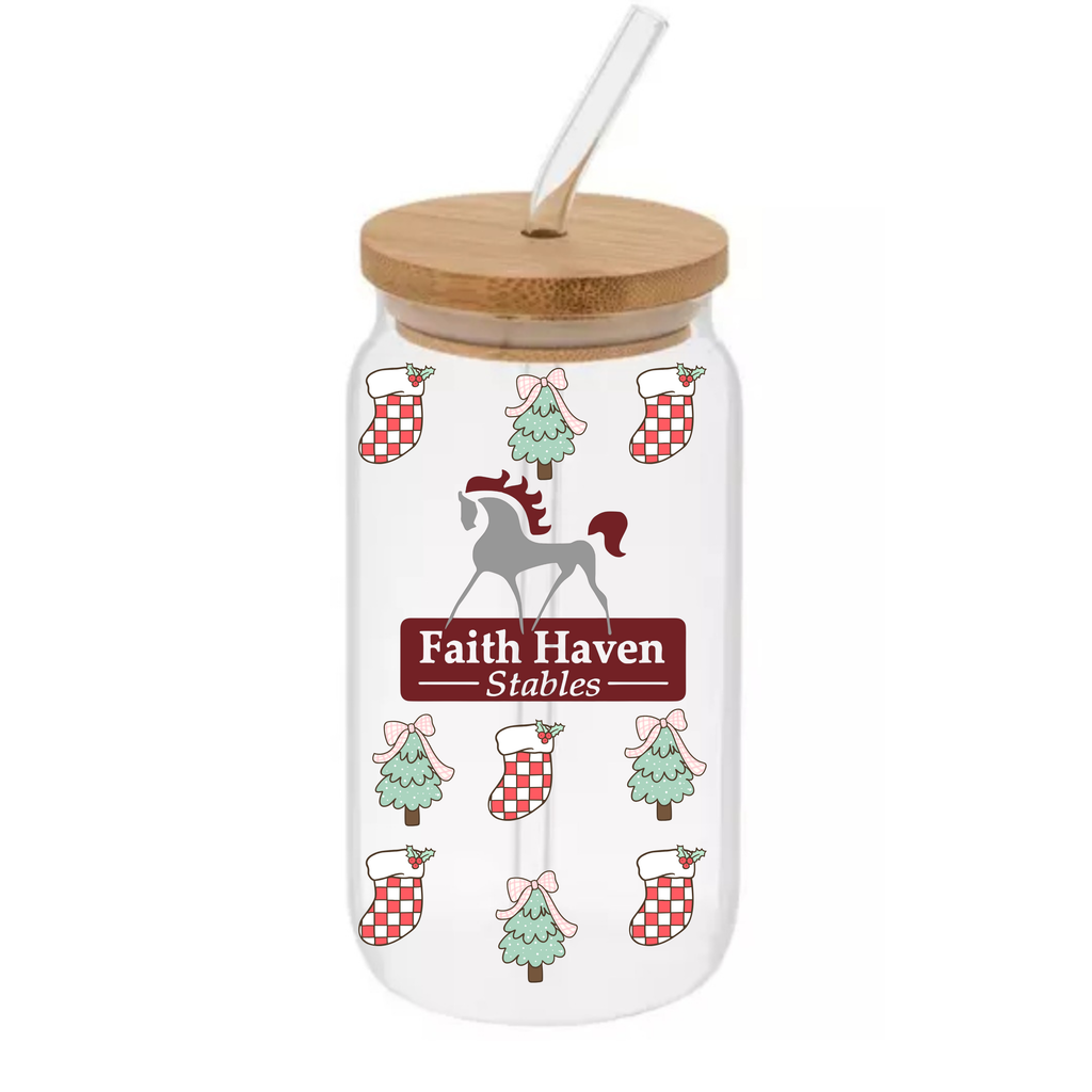 Faith Haven Holiday 16oz Glass Tumbler