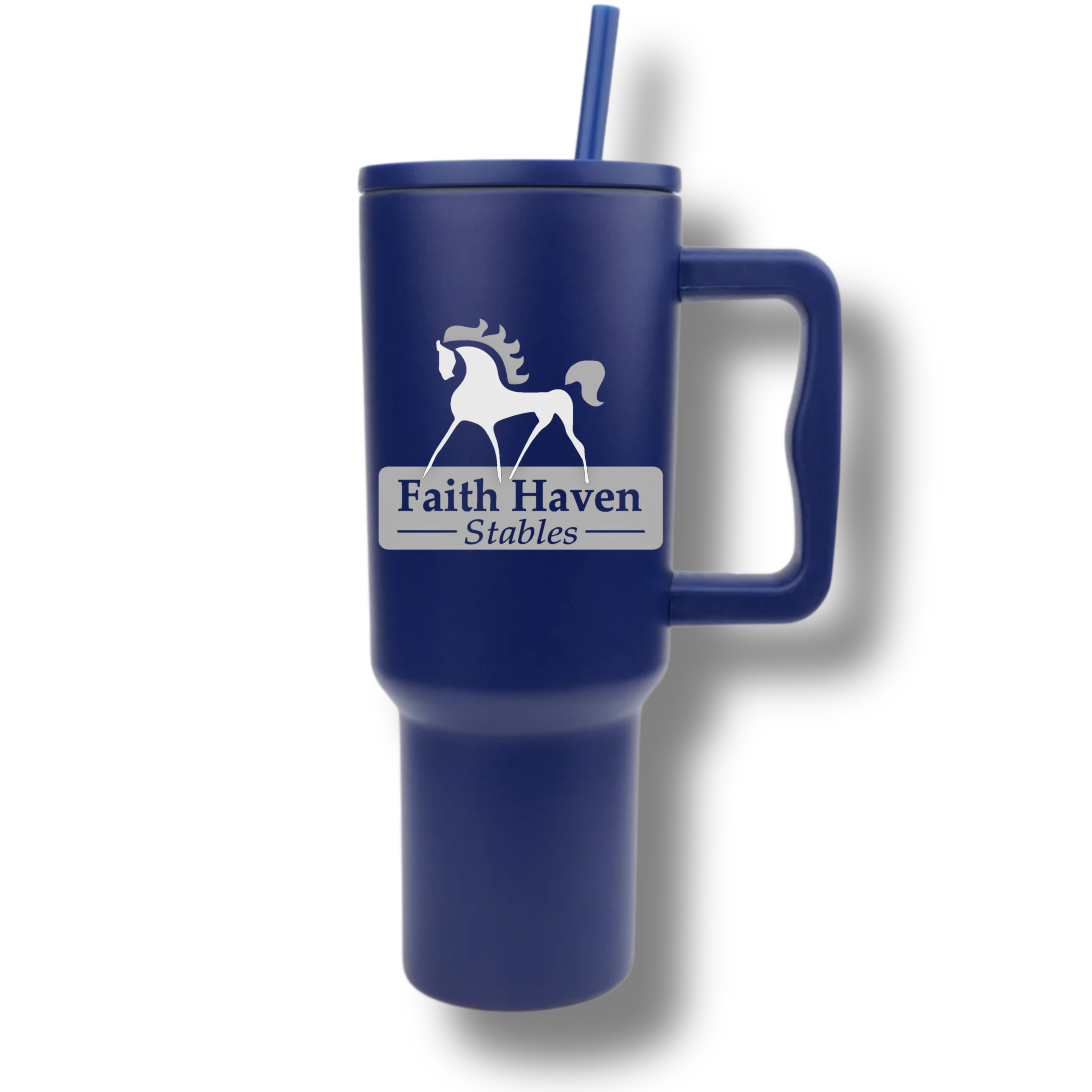 Faith Haven Stables White Logo 40oz Insulated Tumbler - Equestrian Stainless Steel Drinkware
