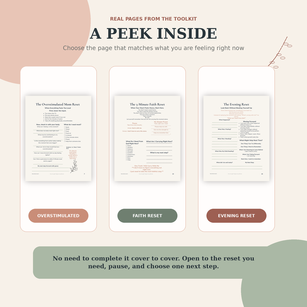 The 5-Minute Mom Reset | Printable Toolkit for Overwhelmed Moms